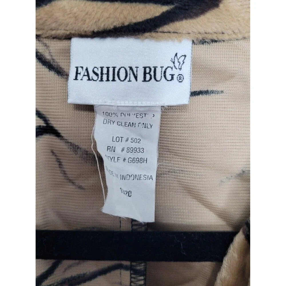 Vintage 90s Fashion Bug tiger animal print grunge mob wife jacket 18/20